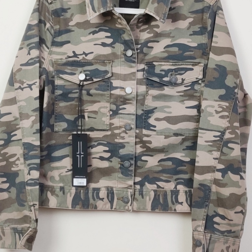 Liverpool Moss Camo Utility Jacket Camoflauge Medium Brown Green Lyocell